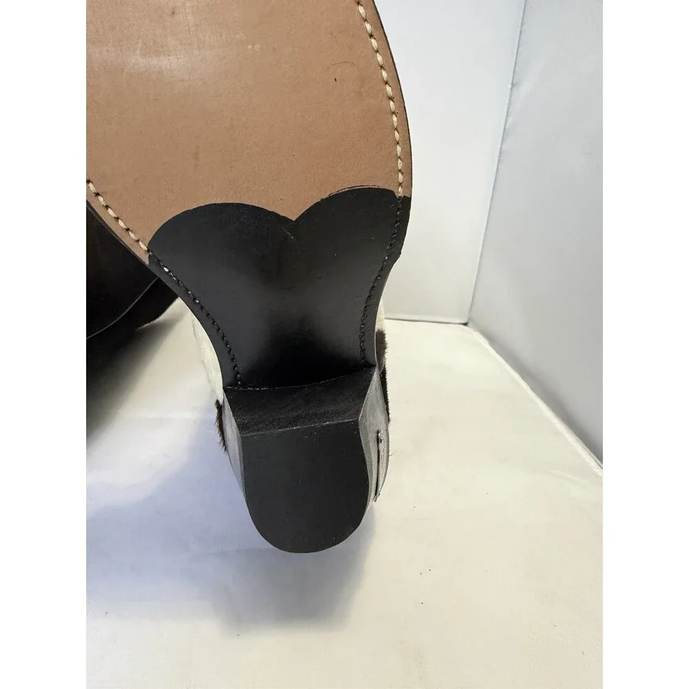 Code West By Dan Post Vintage Hair On Hide Cowboy Boots Womens 10 D Beautiful